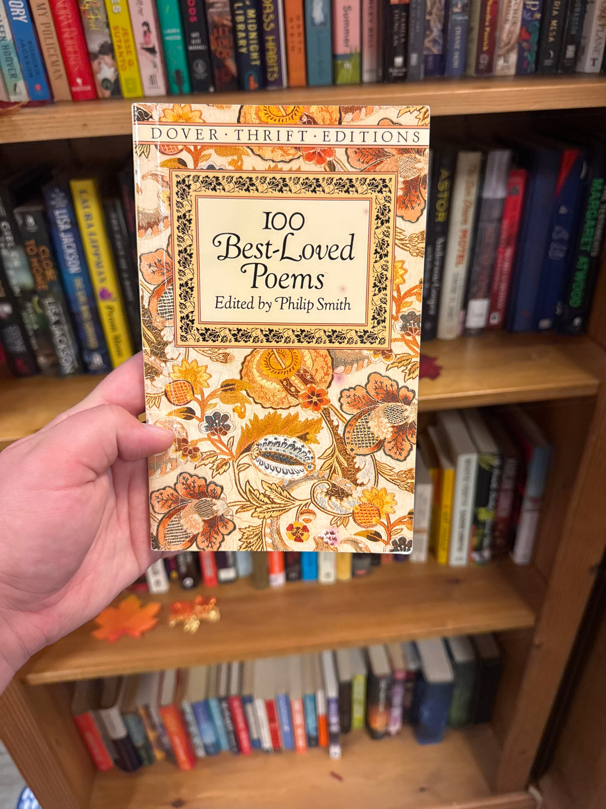 Softcover 100 Best-Loved Poems by Philip Smith with ornate floral cover design