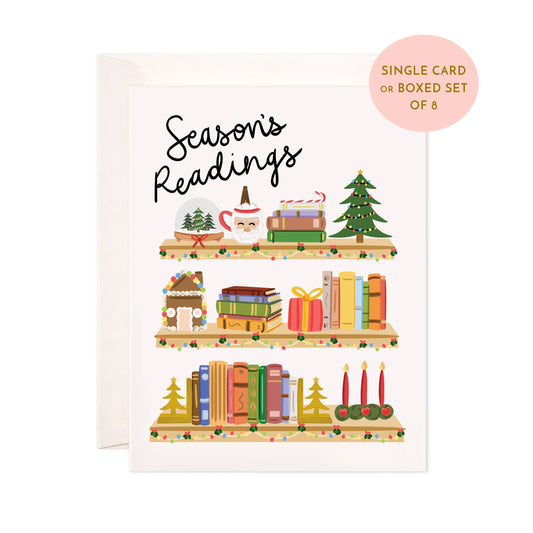 Season's Readings Greeting Card - Christmas Bookstore Card: Single Card