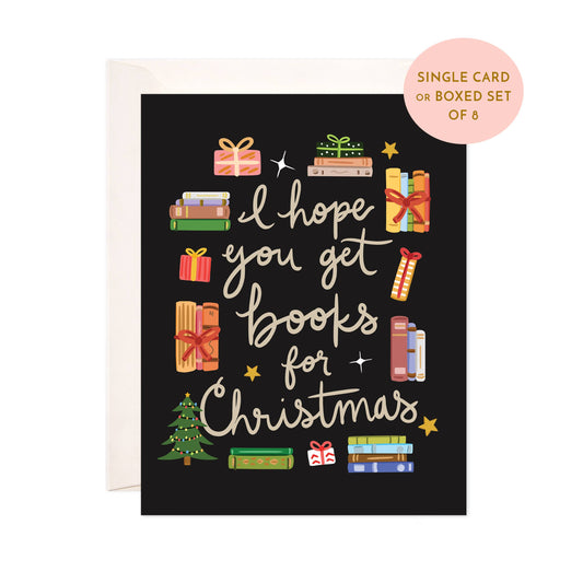 Books for Xmas Greeting Card - Christmas Bookstore Card: Single Card