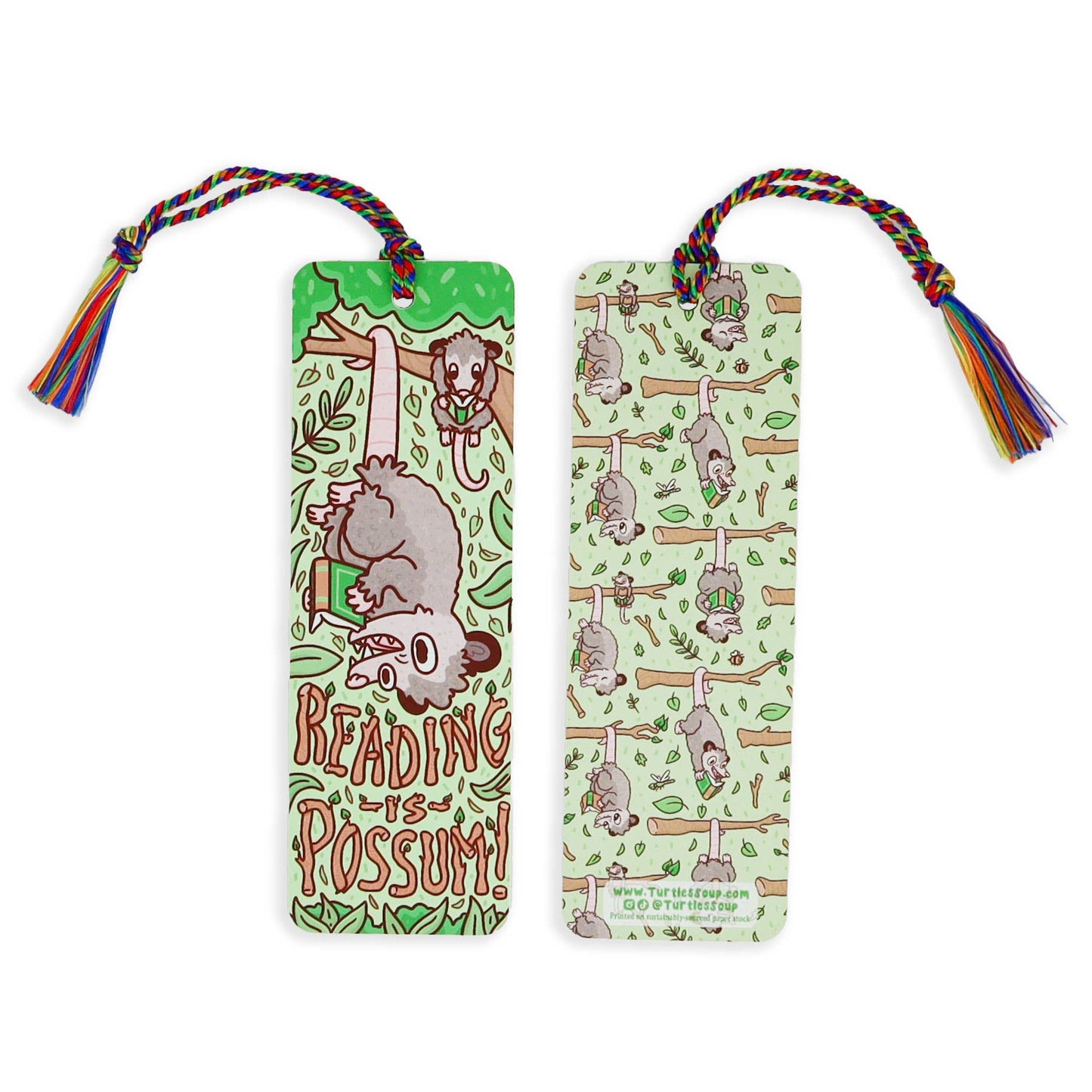 Reading is Opossum Reader Gift Bookmark with Tassel