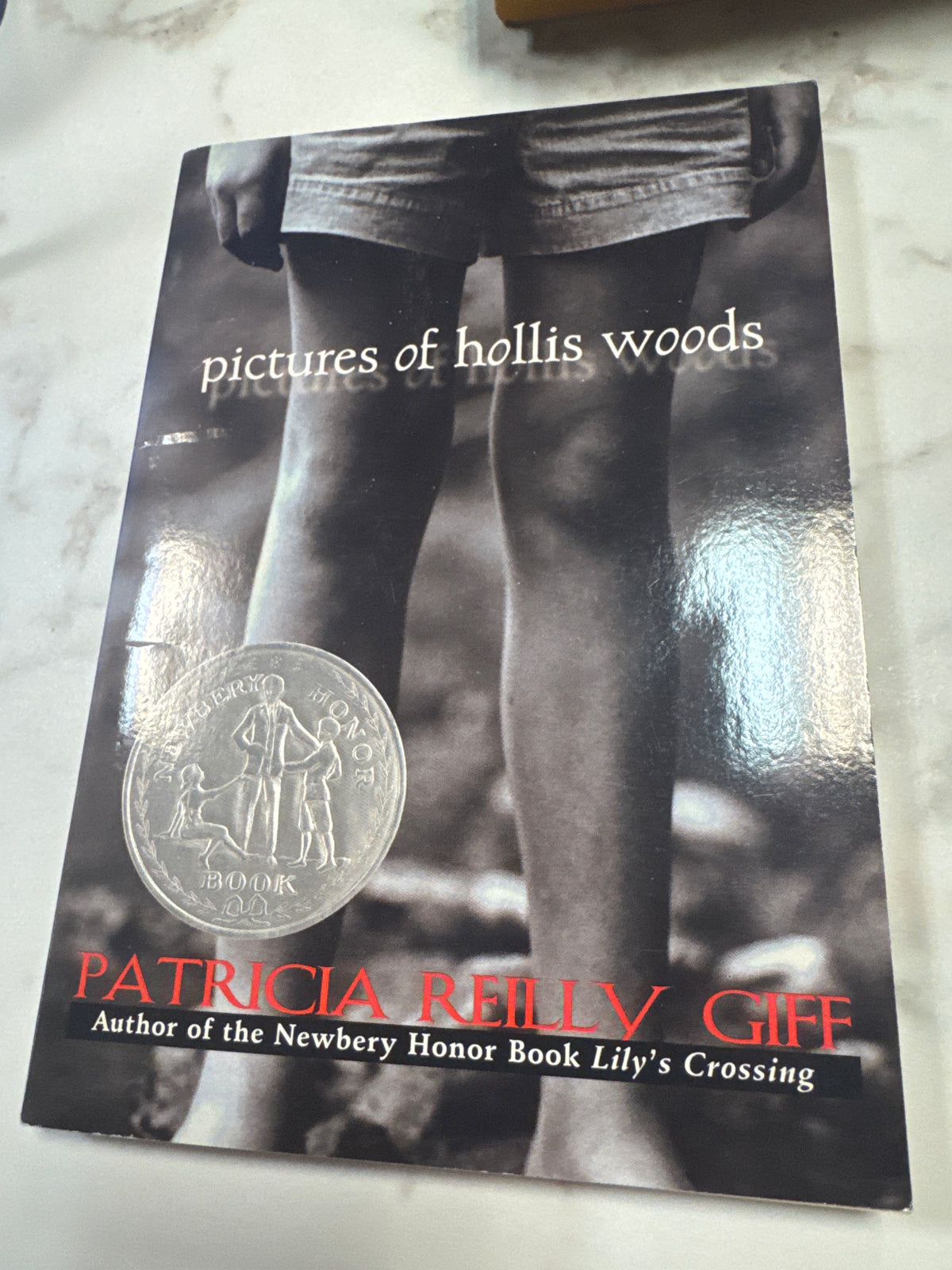 Pictures of Hollis Woods paperback book by Patricia Reilly Giff with Newbery Honor medal sticker