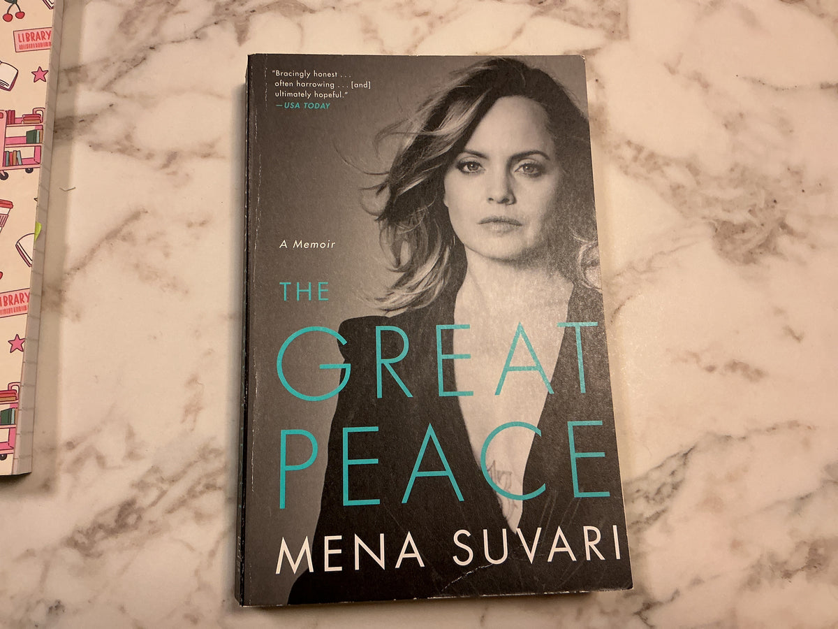 The Great Peace memoir by Mena Suvari hardcover book with black and white cover art