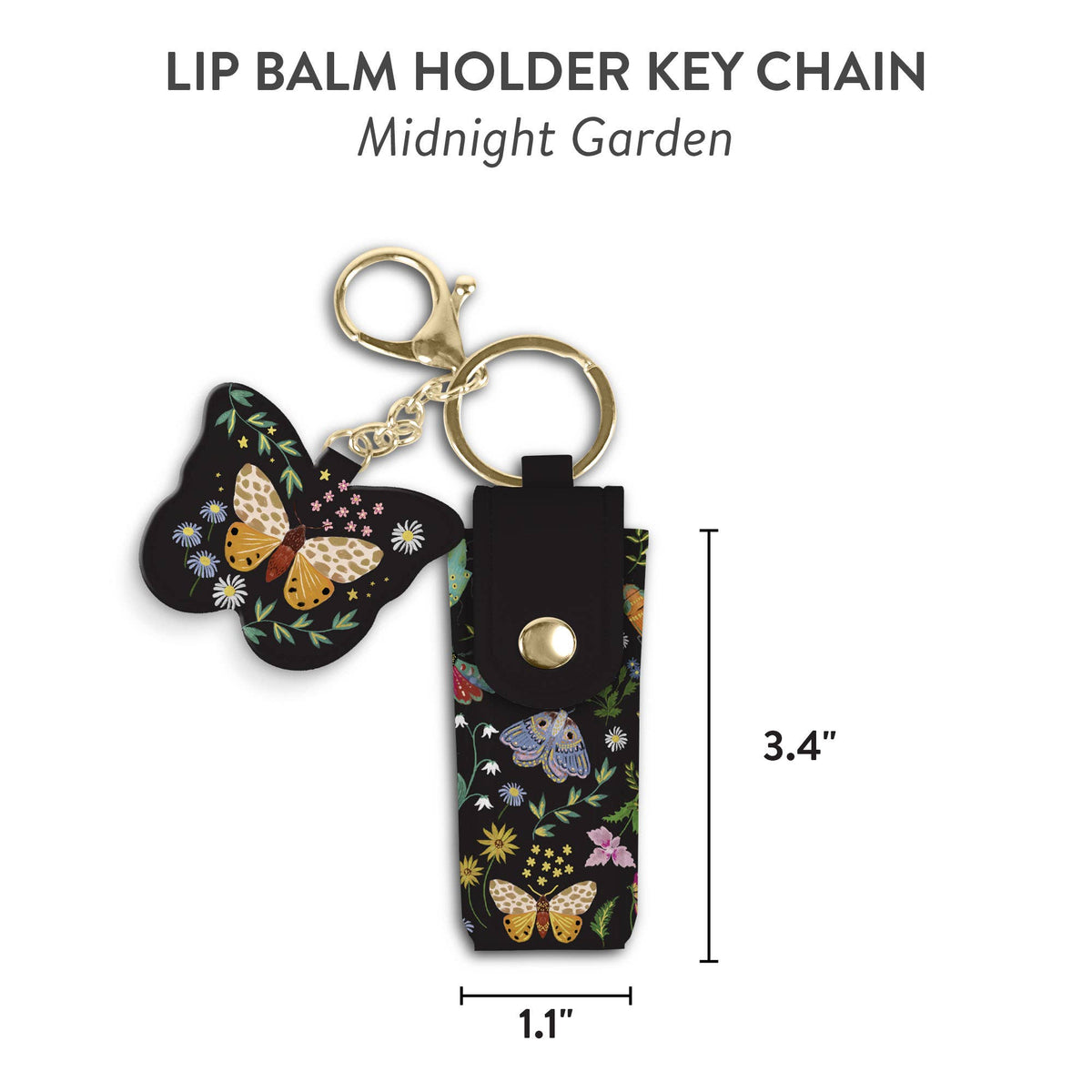 Midnight Garden Lip Balm Holder Key Chain