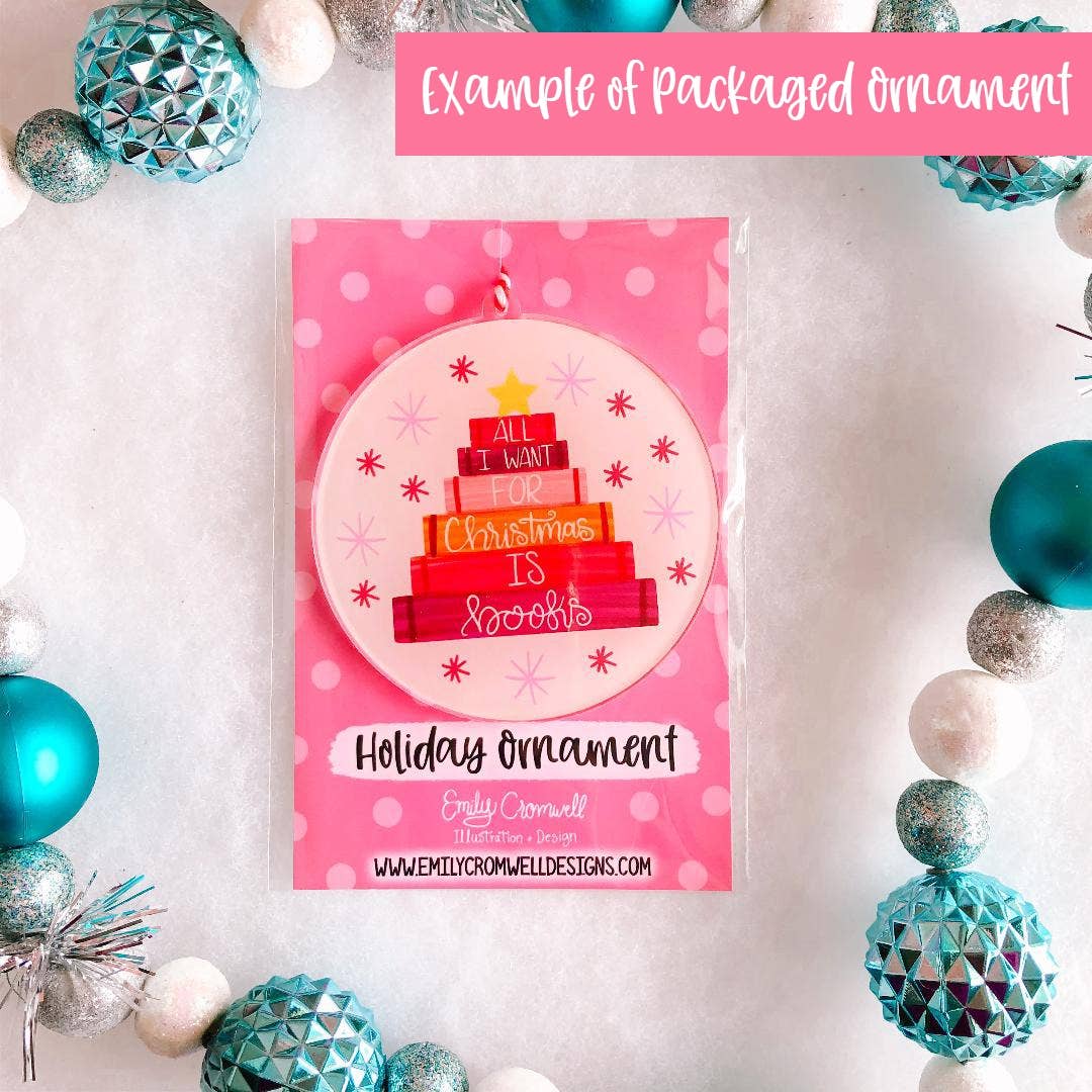 Books are my Happy Place Christmas Ornament