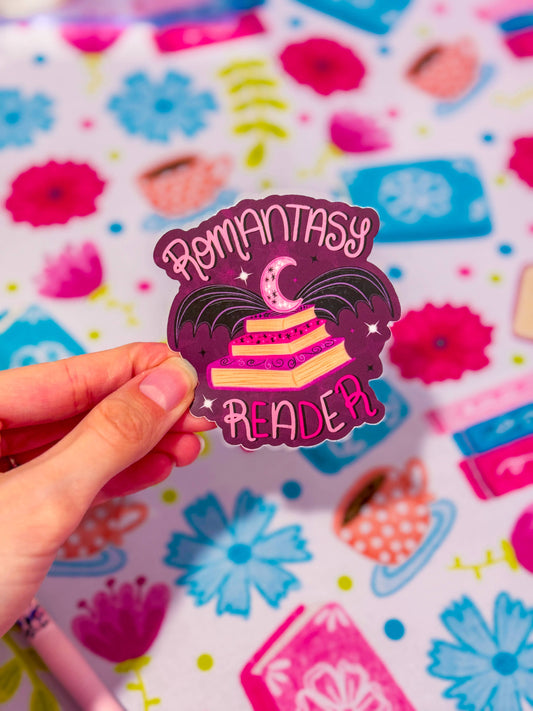 Romantasy Reader Vinyl Decal Sticker: No packaging