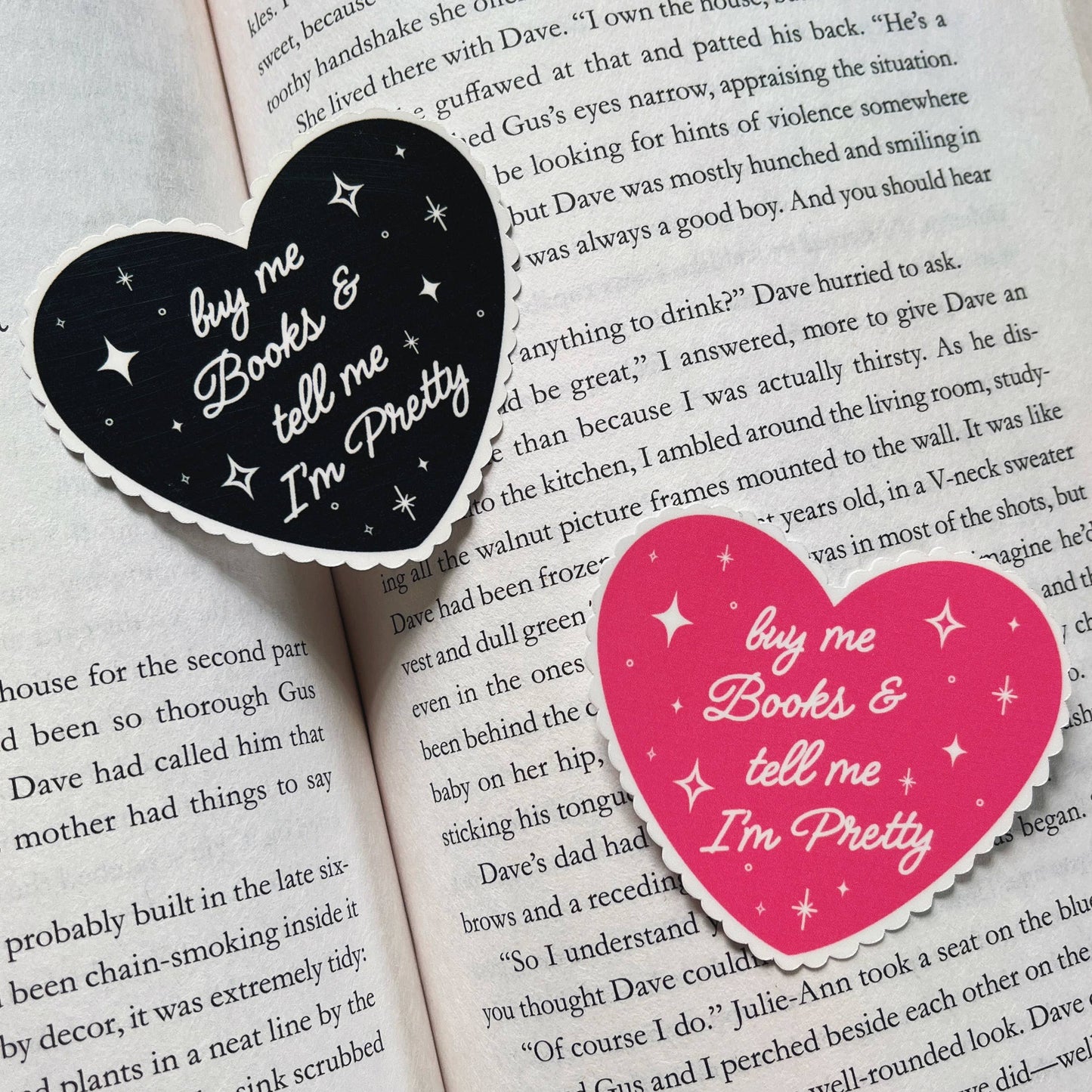 Buy Me Books And Tell Me I’m Pretty Waterproof Sticker: Black