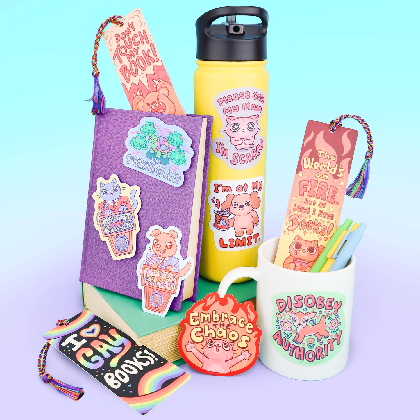 Overstimulated, Turtle, Frogs, Anxious, Vinyl Sticker