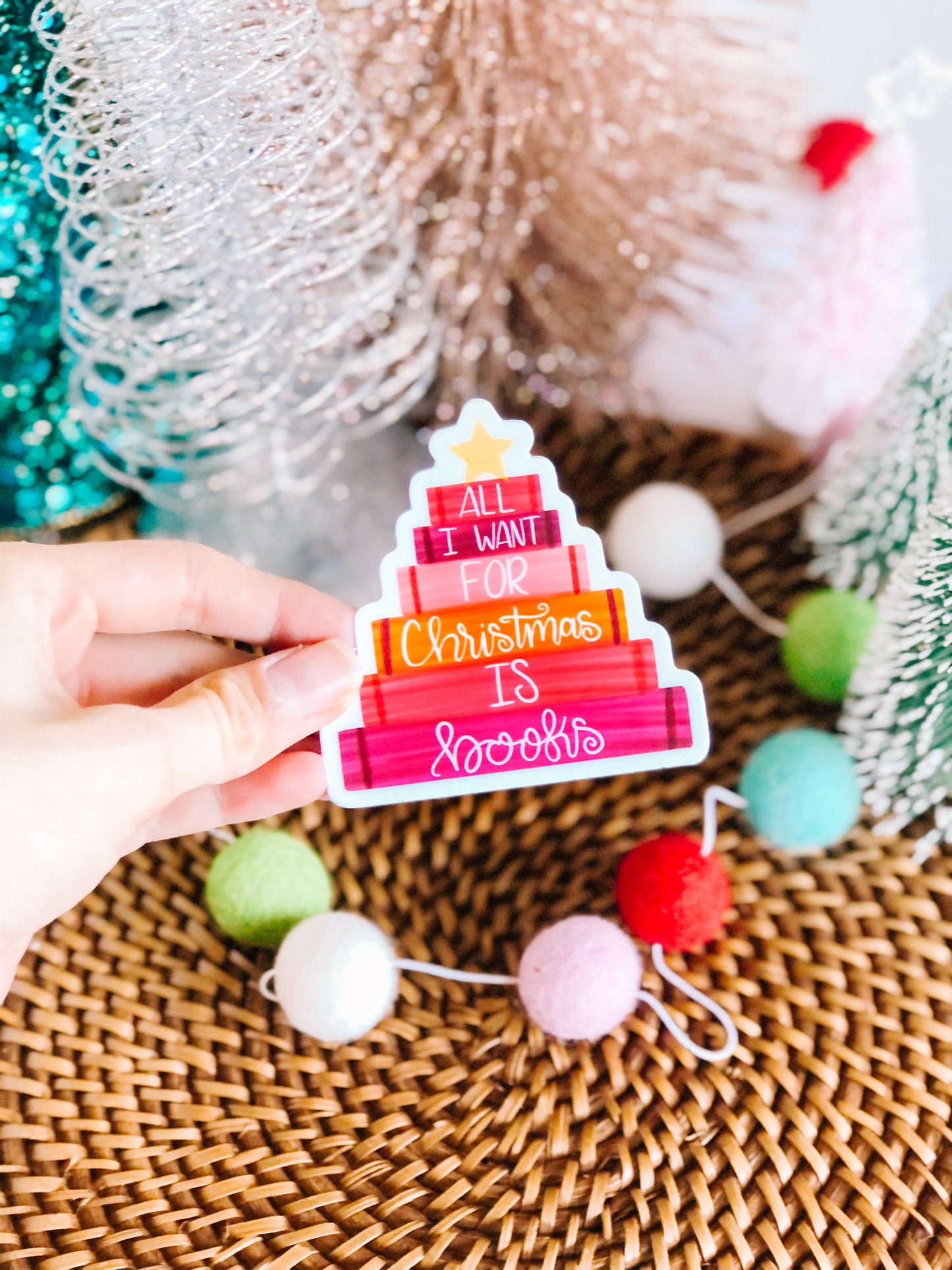 All I Want For Christmas is Books Decal Sticker: No packaging