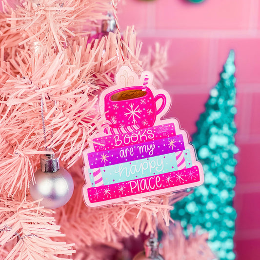 Books are my Happy Place Christmas Ornament