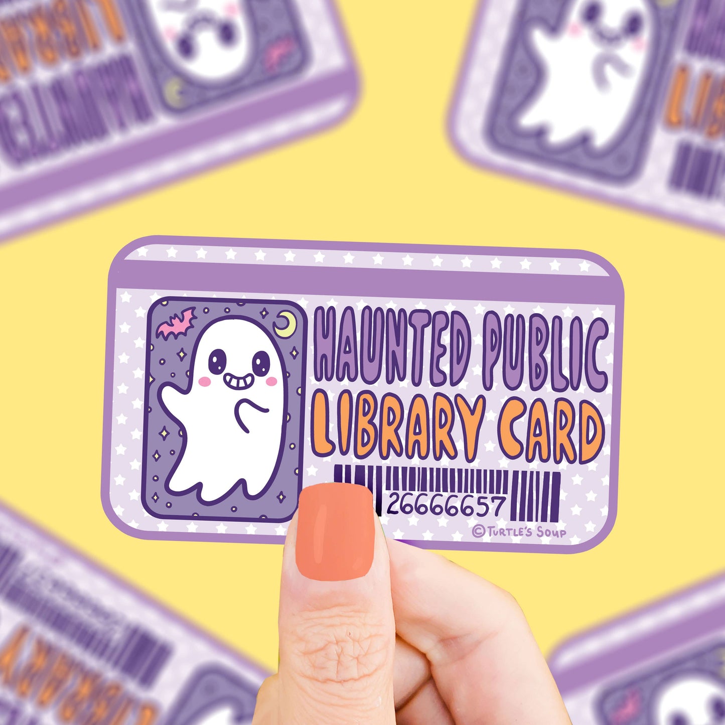 Haunted Public Library Ghost Card Vinyl Sticker