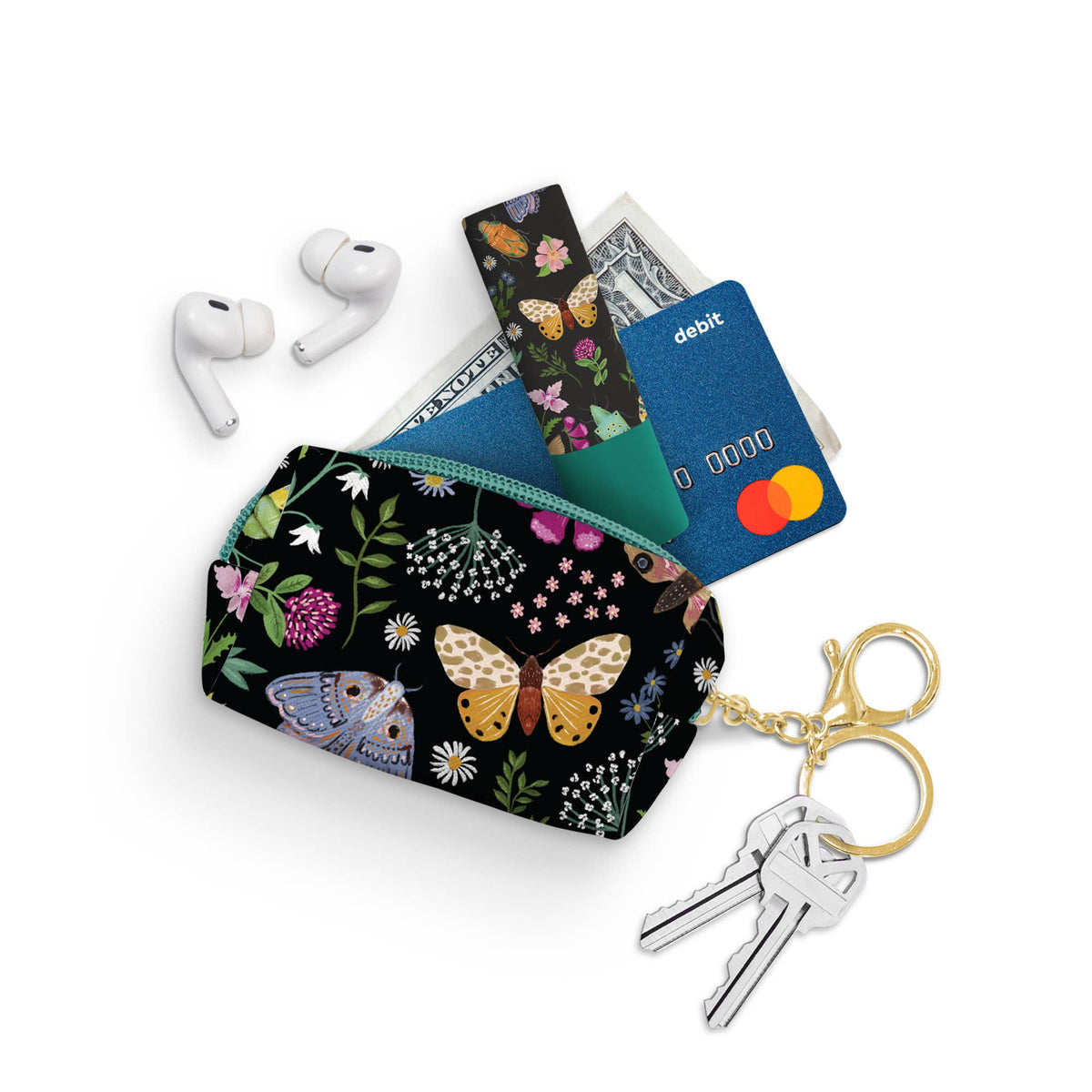 Midnight Garden Key Chain Pouch