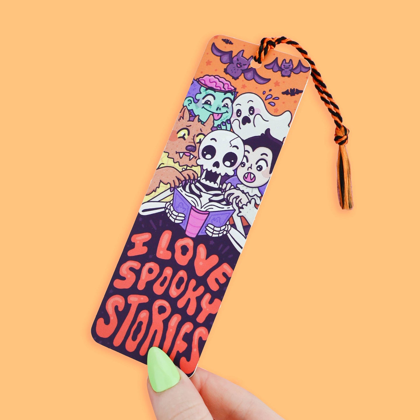 I Love Spooky Stories Reader Gift Bookmark with Tassel