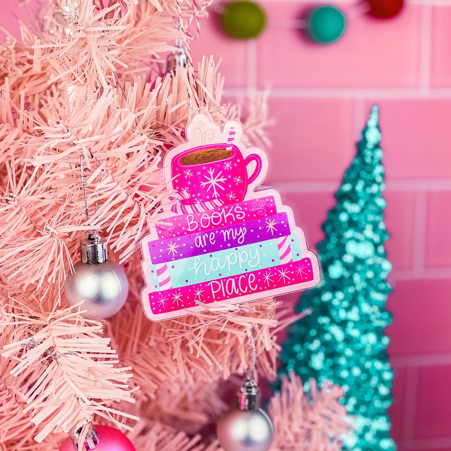 Books are my Happy Place Christmas Ornament