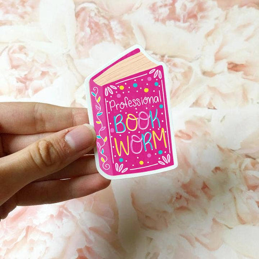 Professional Bookworm Vinyl Decal Sticker: No Packaging
