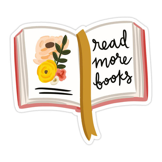 Read More Books Vinyl Sticker - Book Sticker, Bookstore: No packaging - sent loose