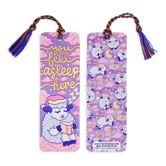 I Fell Asleep Here Sheep Reader Gift Bookmark with Tassel