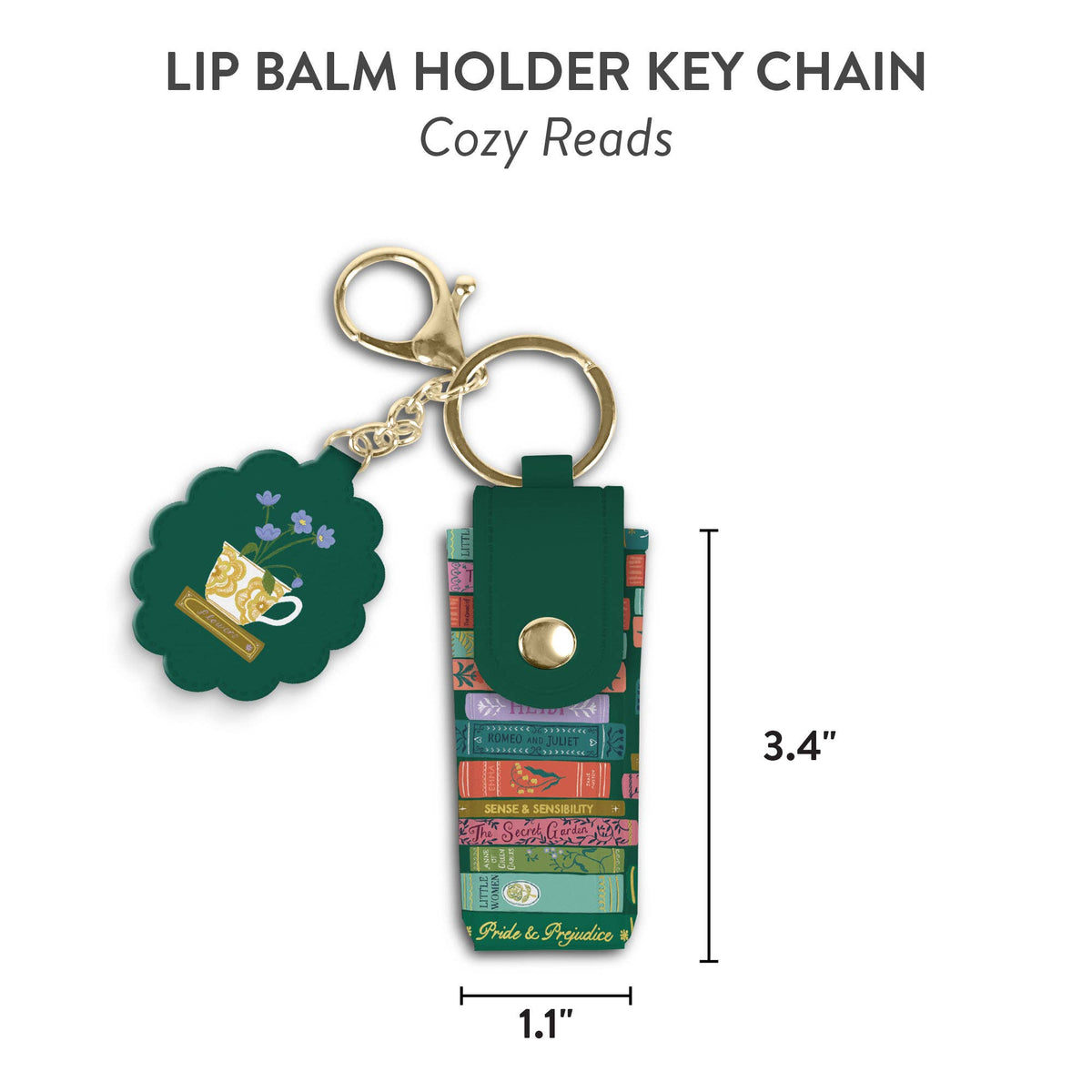 Cozy Reads Lip Balm Holder Key Chain