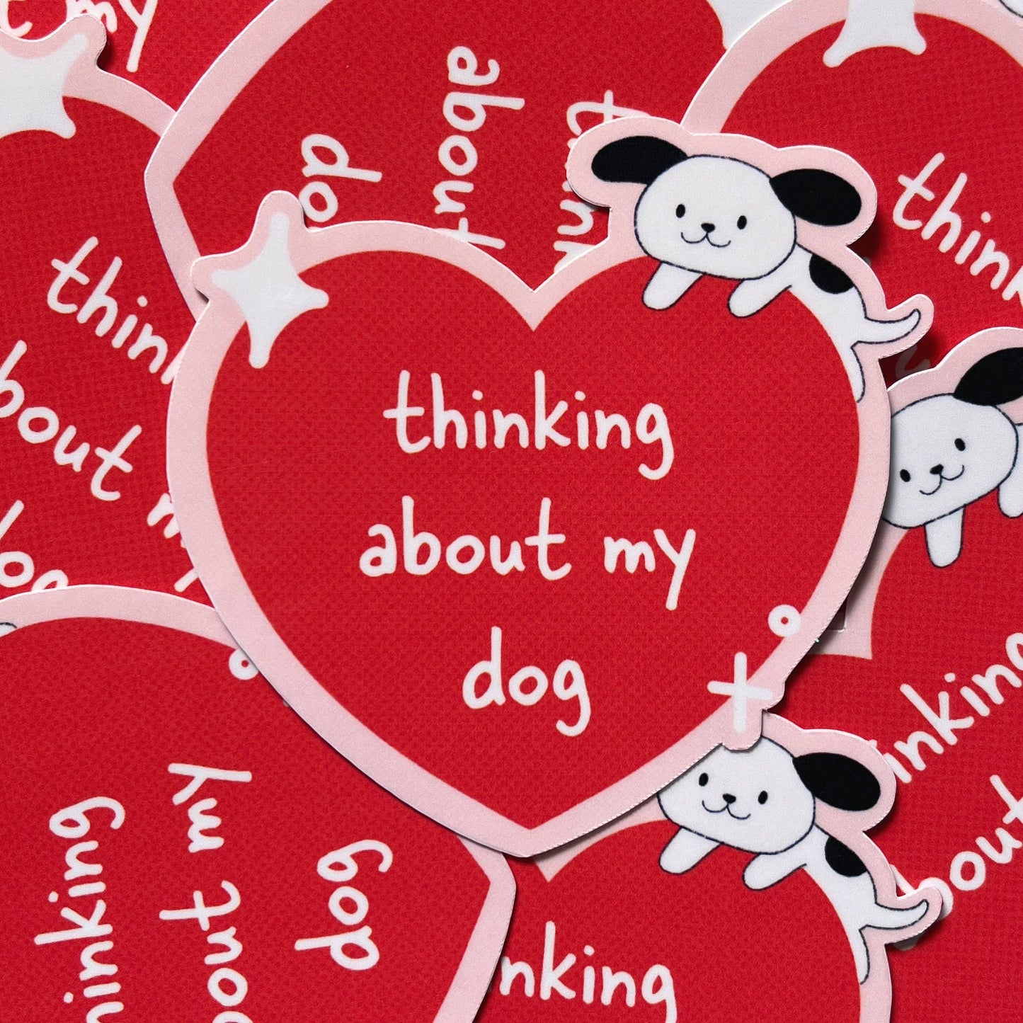 Thinking About My Dog Waterproof Laminated Sticker