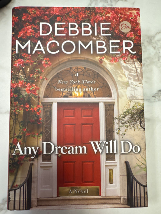Hardcover novel Any Dream Will Do by Debbie Macomber with red door cover art