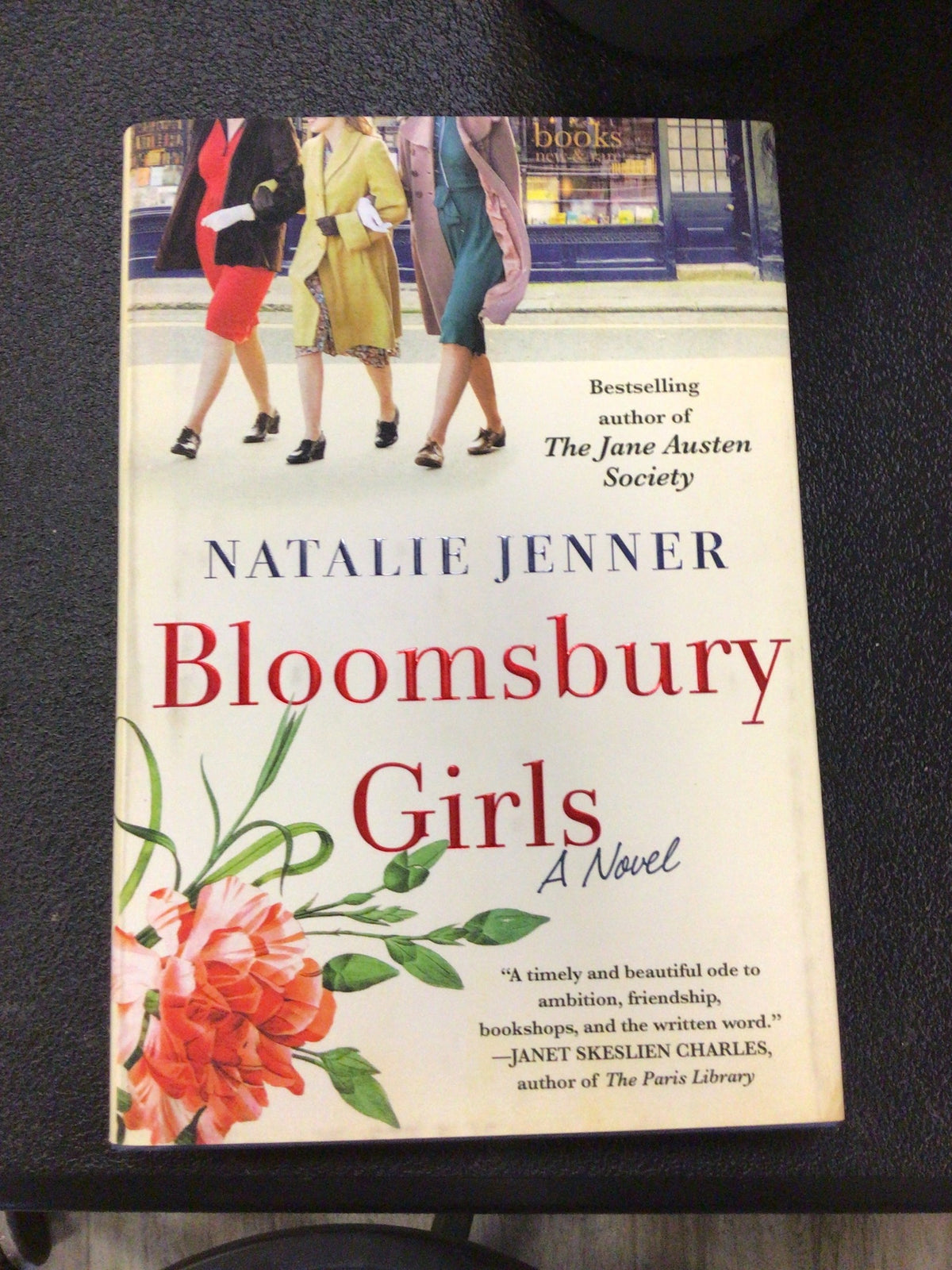 Bloomsbury Girls hardcover novel by Natalie Jenner with vintage women illustration
