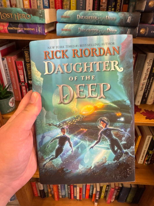 Daughter of the Deep hardcover book by Rick Riordan underwater diving helmet cover