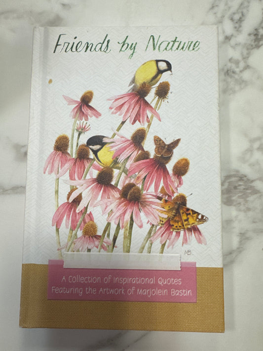 Friends by Nature hardcover book with Marjolein Bastin watercolor birds and flowers cover
