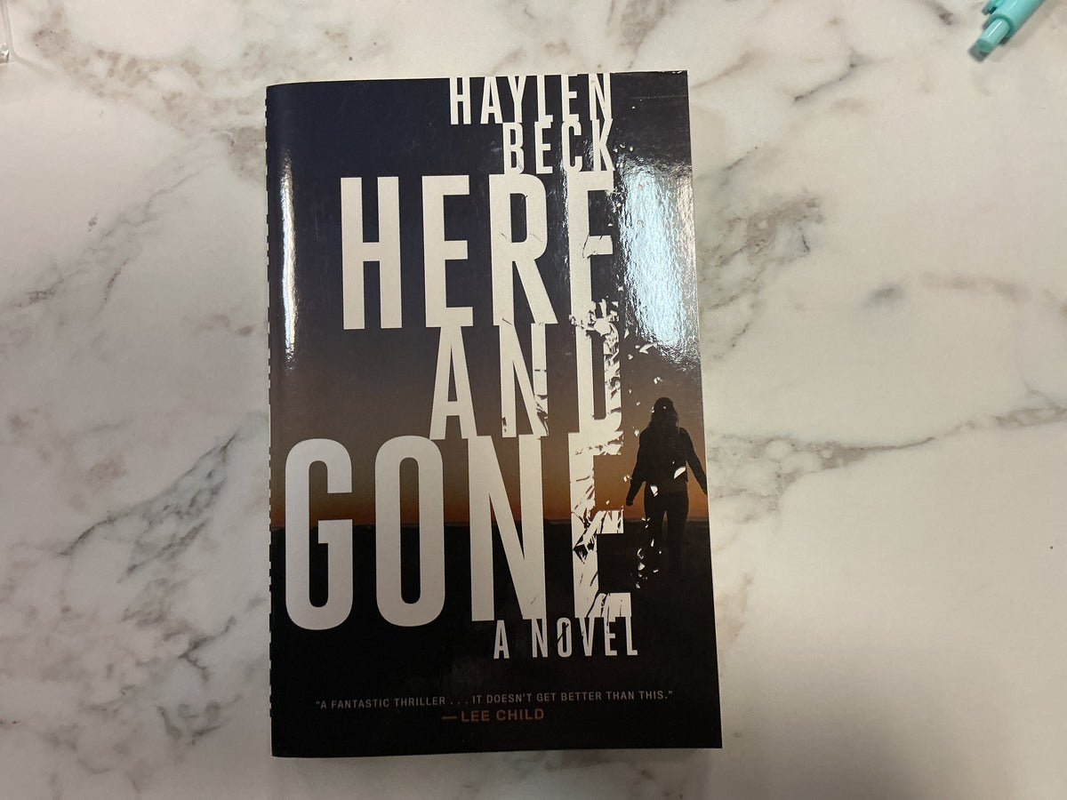 Here and Gone paperback by Haylen Beck with orange horizon cover art