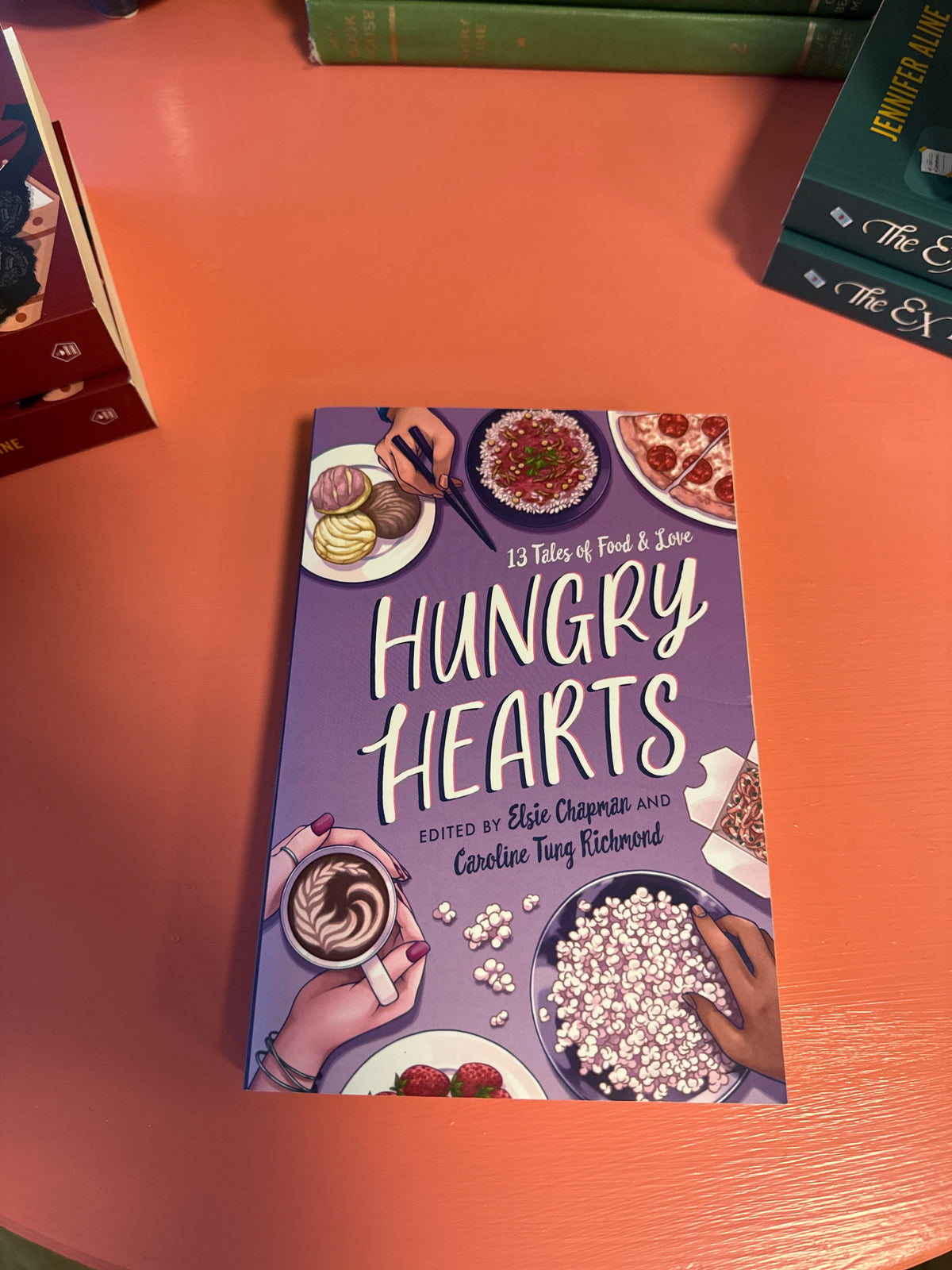 Hungry Hearts paperback book by Elise Chapman and Caroline Tung Richmond with food-themed cover art