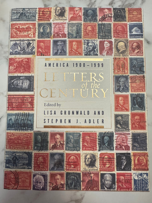 Letters of the Century hardcover book with vintage postage stamp cover design