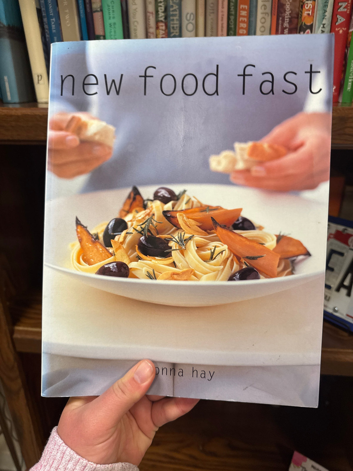 New Food Fast cookbook by Donna Hay featuring pasta and roasted sweet potato on cover