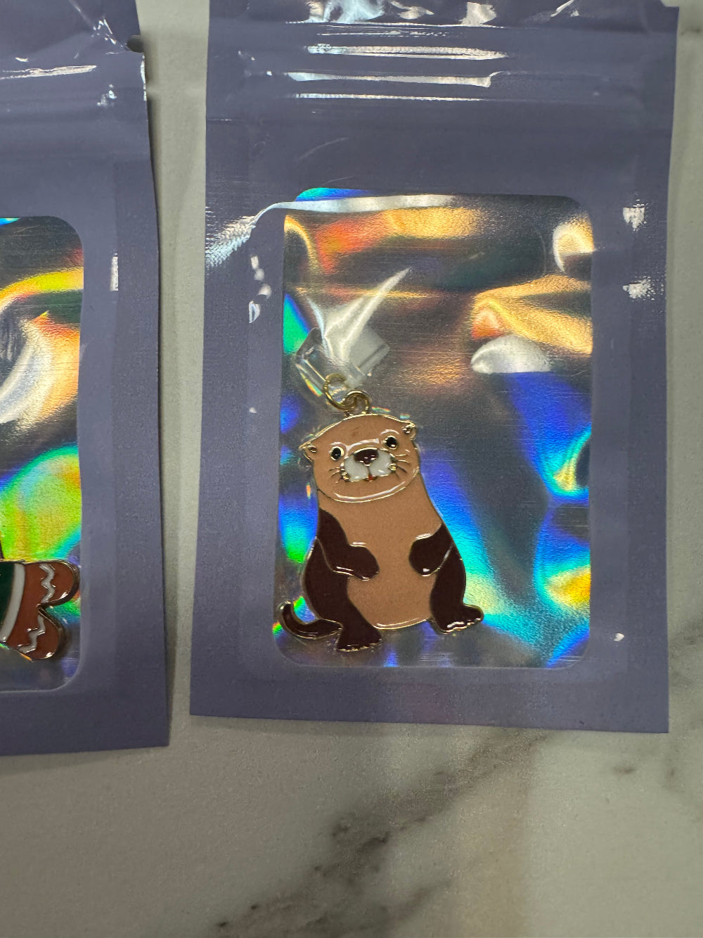 Holographic Packaging with Otter Kindle Charm inside