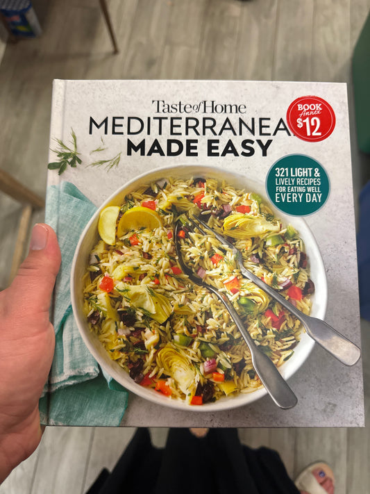 Taste of Home Mediterranean Made Easy hardcover cookbook with 321 light and lively recipes