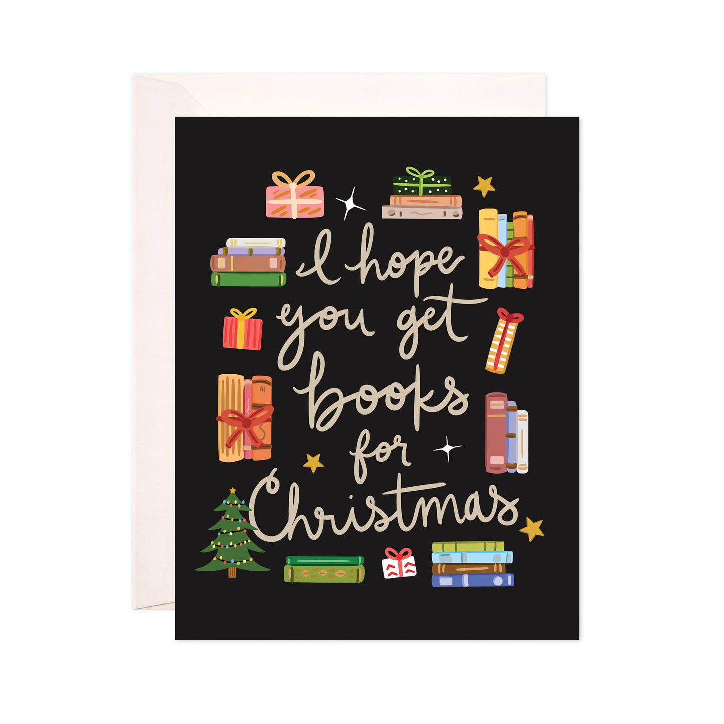 Books for Xmas Greeting Card - Christmas Bookstore Card: Single Card