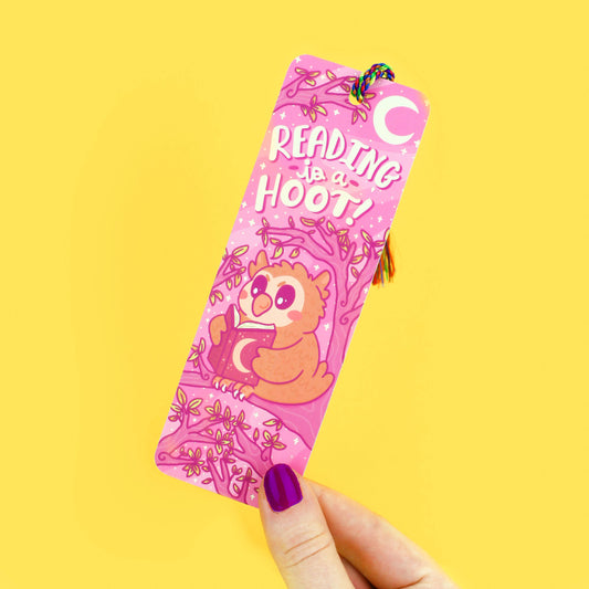 Reading is a Hoot Bookmark with Tassel