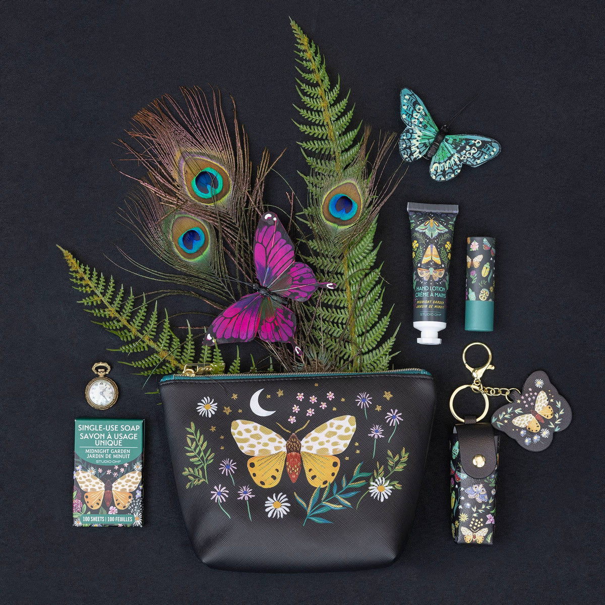 Midnight Garden Lip Balm Holder Key Chain