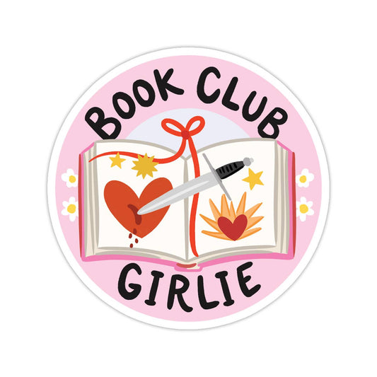 Book Club Girlie Vinyl Sticker - Books, Bookstore: No packaging - sent loose